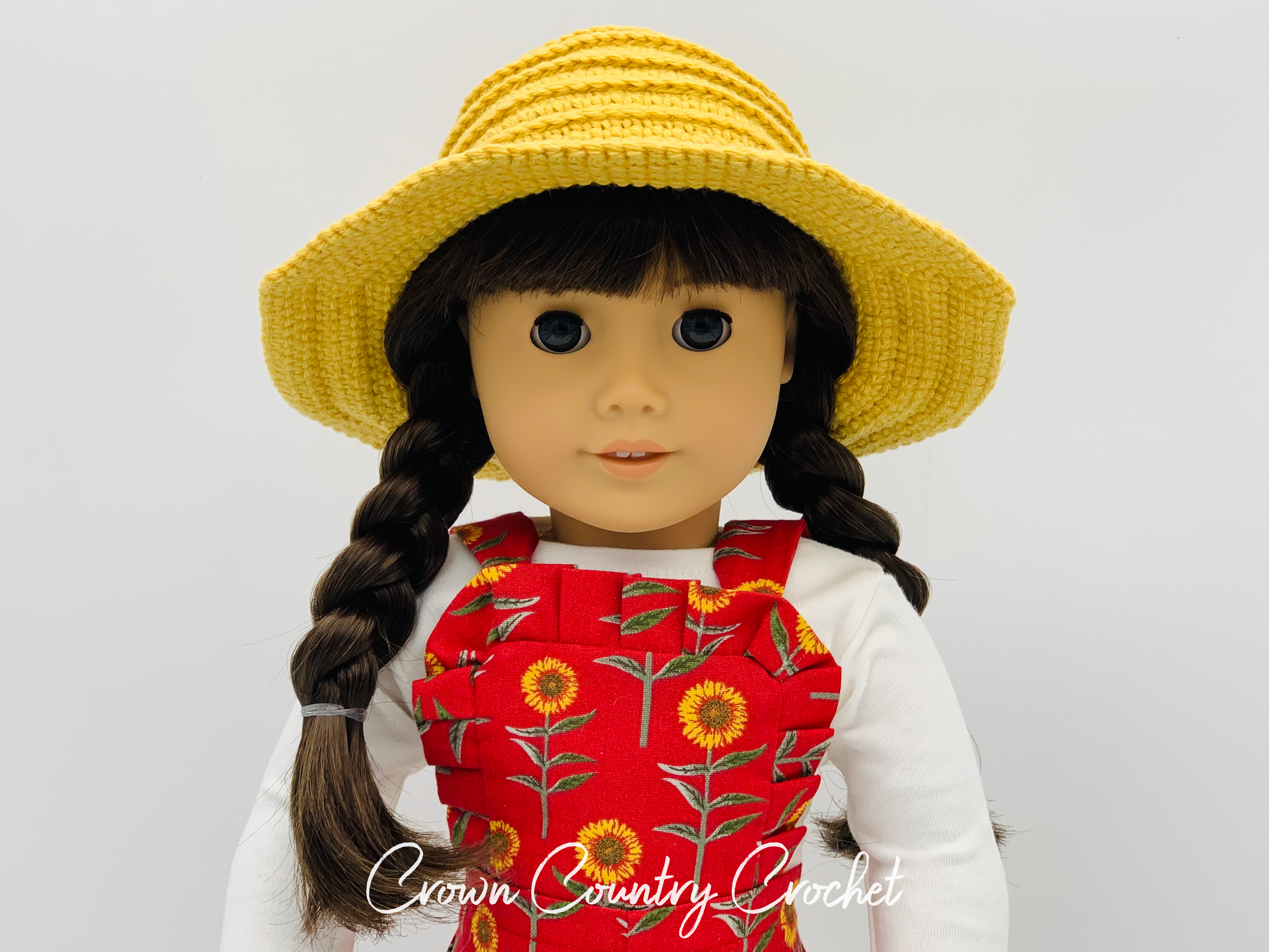 Farmer Hat Crochet Pattern for American Girl and 18″ Dolls