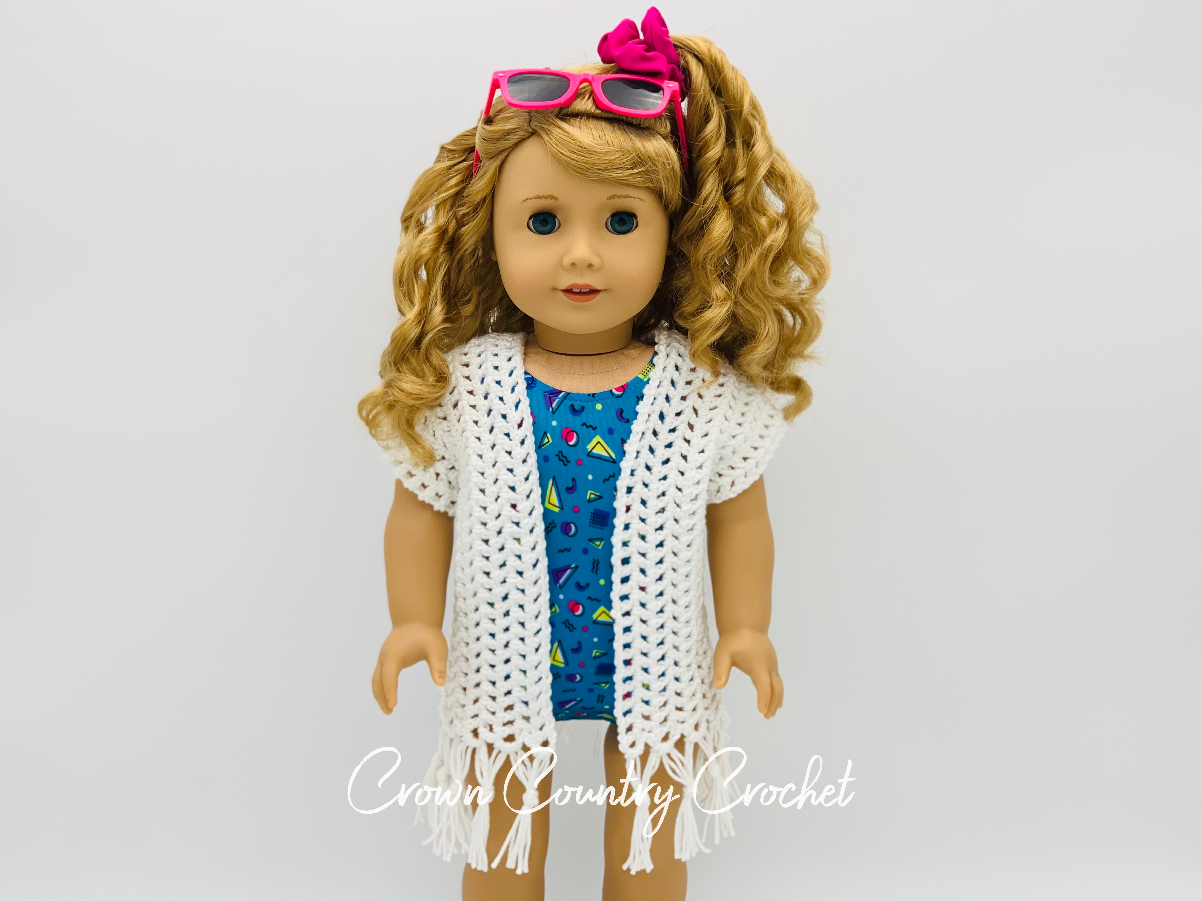 Swimsuit Cover Up Crochet Pattern for American Girl and 18″ Dolls