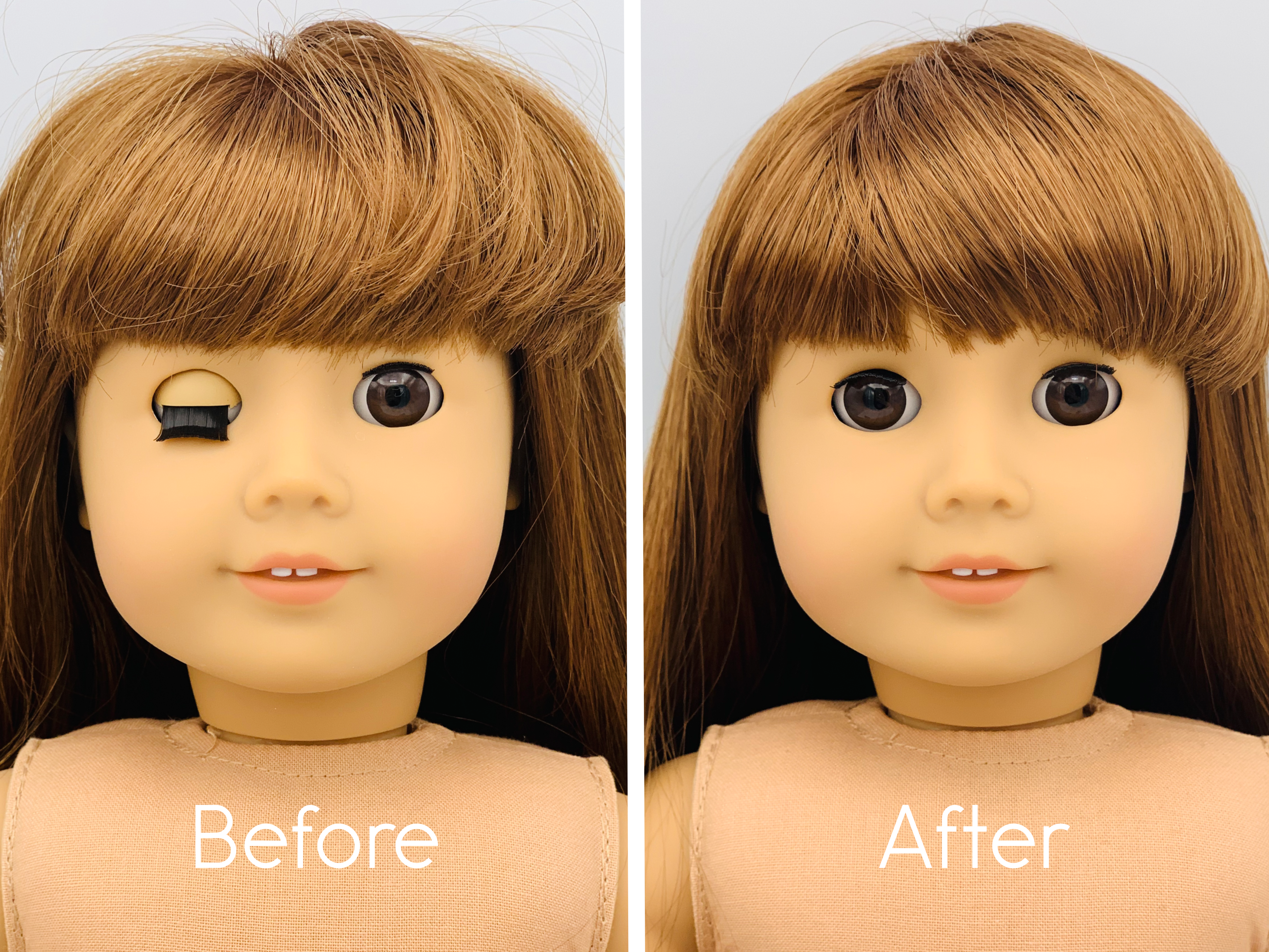 How to Repair “Sticky” Eye and Retracted Lashes for American Girl Dolls