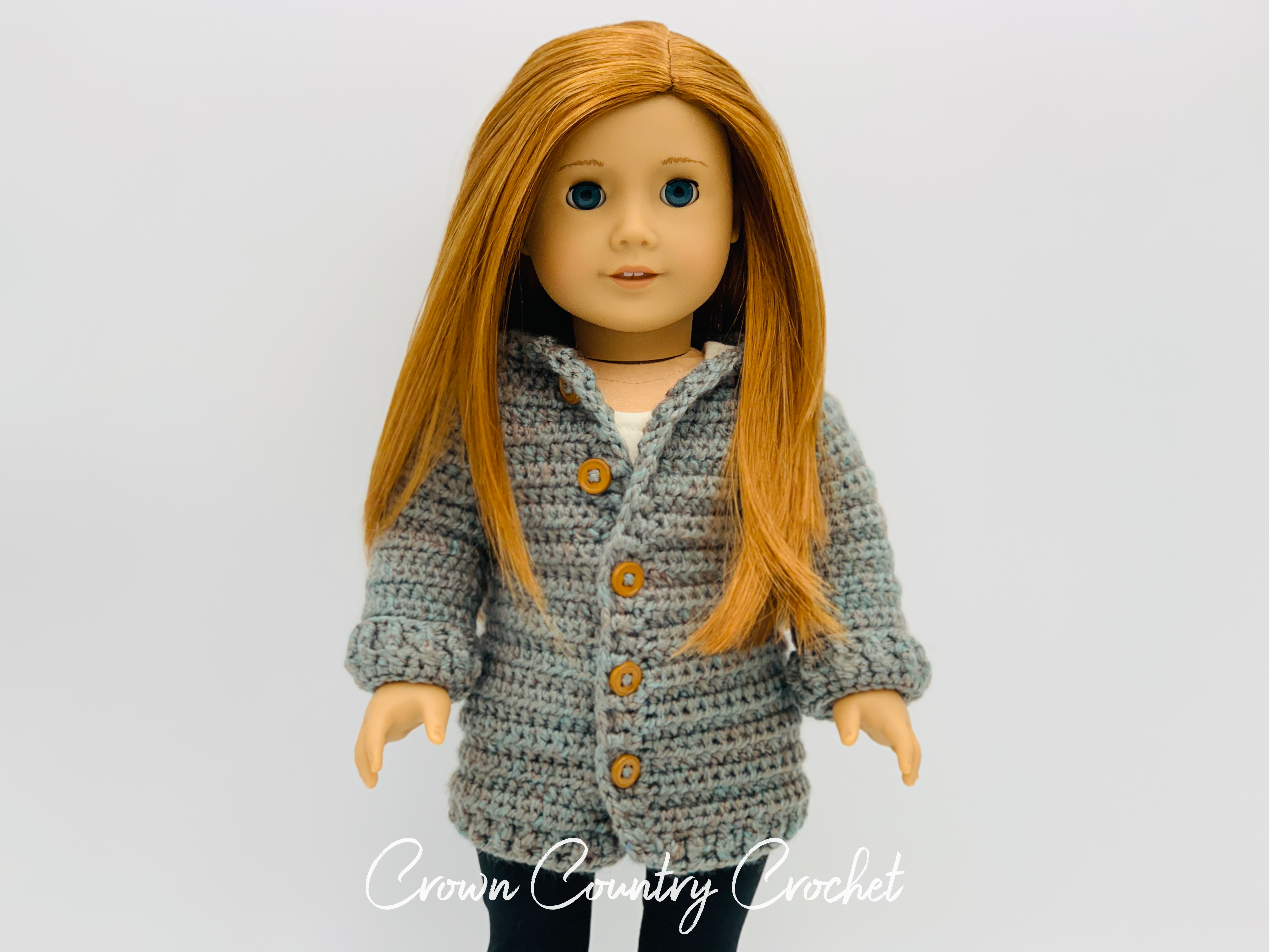 Cozy Cardigan Crochet Pattern for American Girl and 18″ Dolls