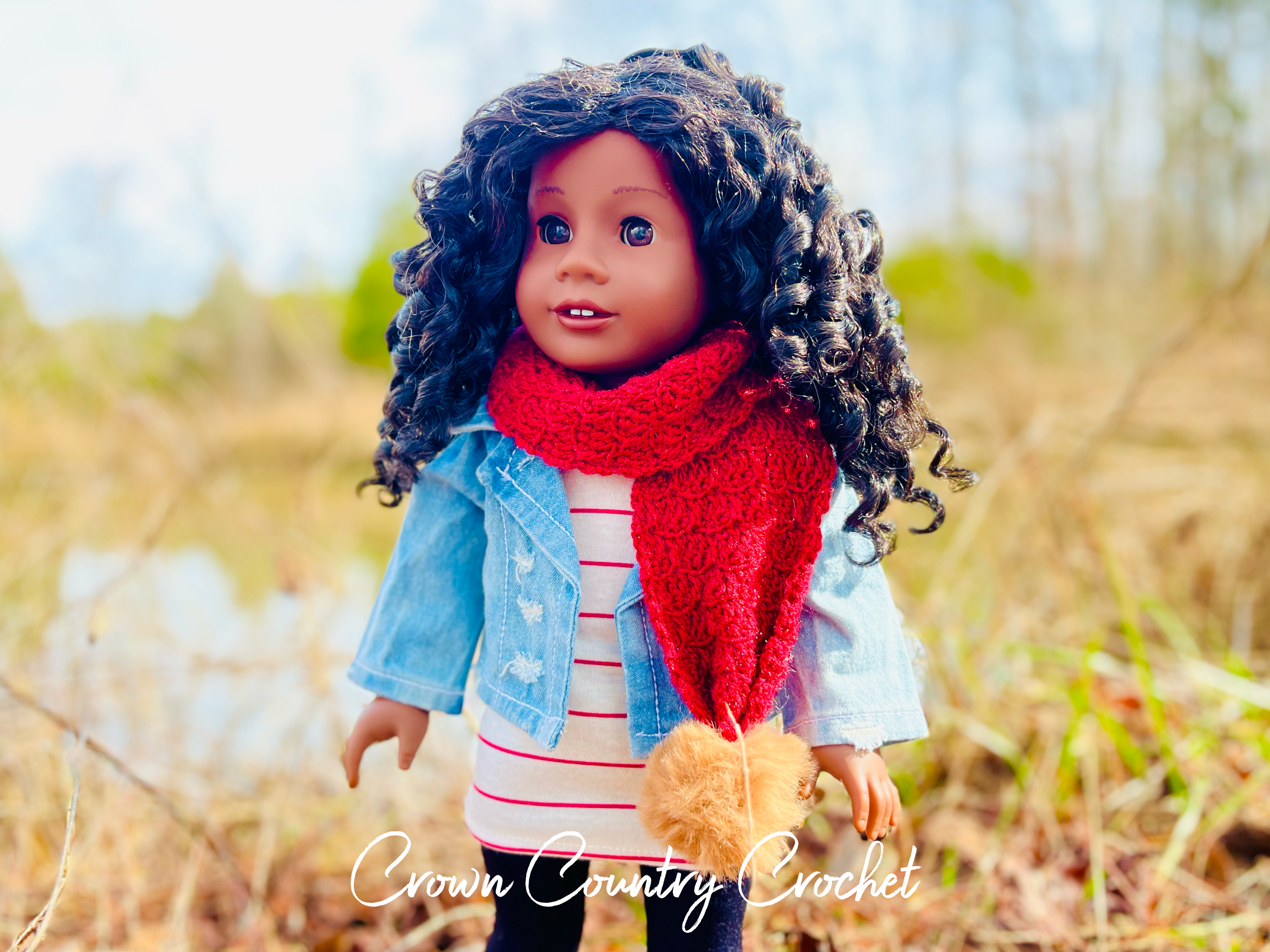 Cranberry Scarf Crochet Pattern for American Girl and 18″ Dolls