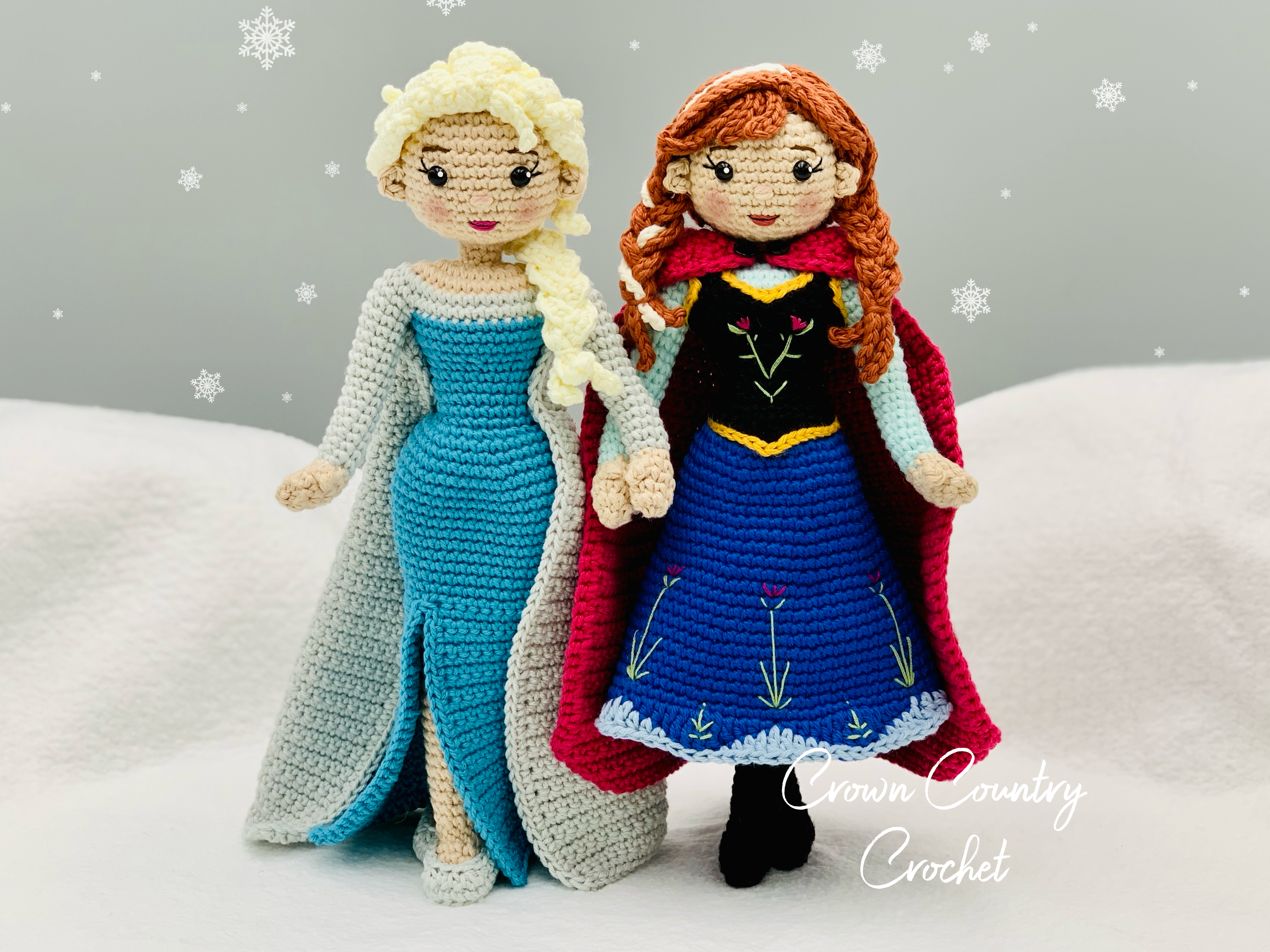 PDF CROCHET PATTERN Pack Snow Queen Set - Crown Country Crochet