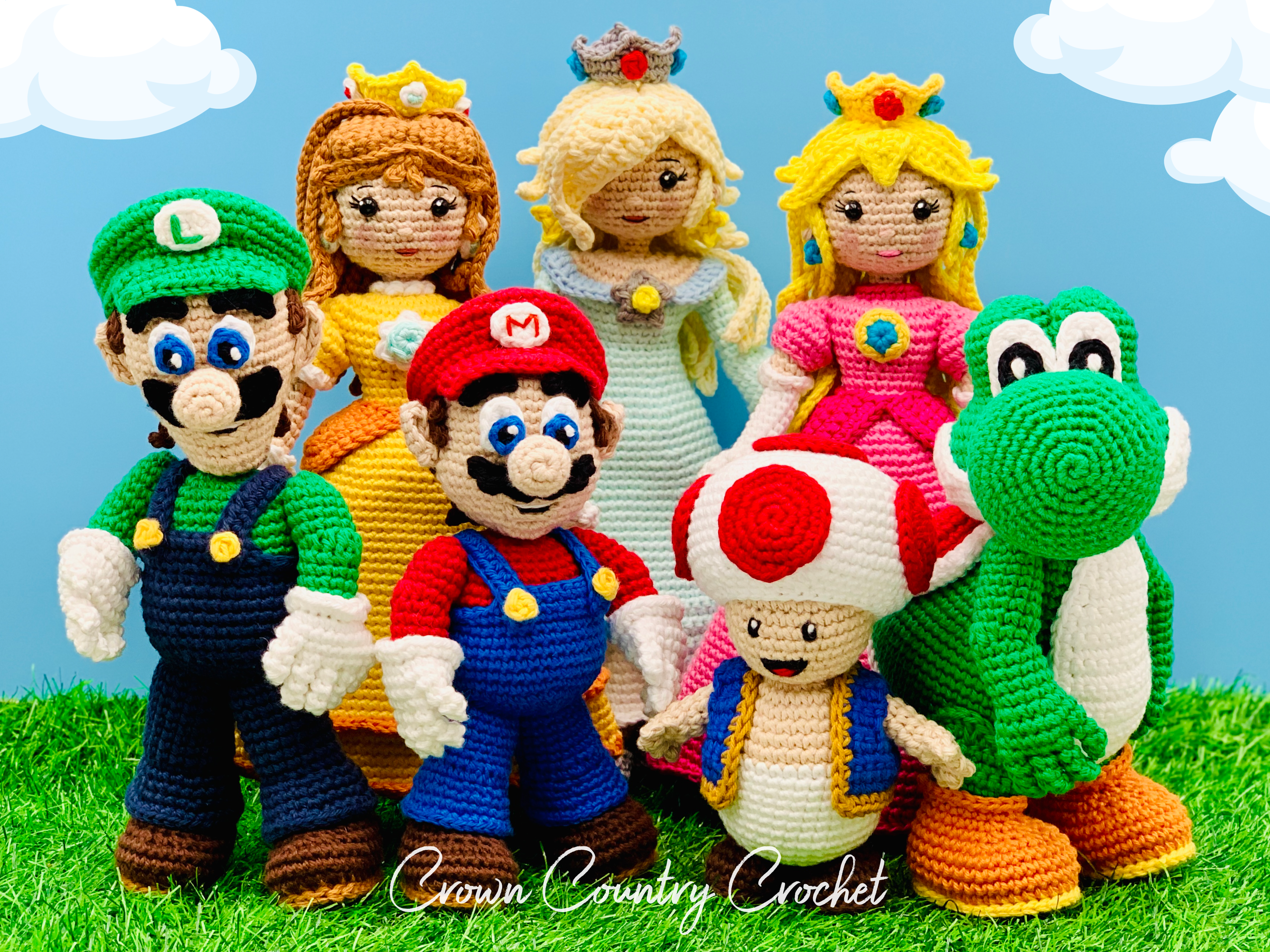 PDF CROCHET PATTERN Pack Gamer Hero Team - Crown Country Crochet